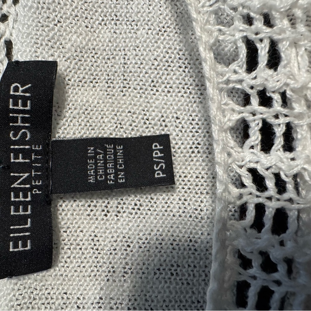 Eileen Fisher White Linen Knit Top - Picture 6 of 8